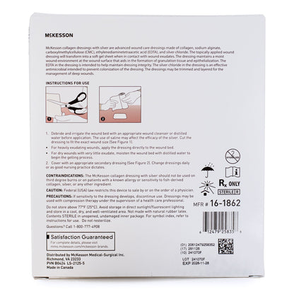 McKesson Silver Collagen Dressing, 4 x 4 Inch