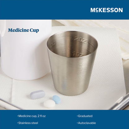 McKesson Argent™ Stainless Steel Graduated Medicine Cup, 2-ounce capacity