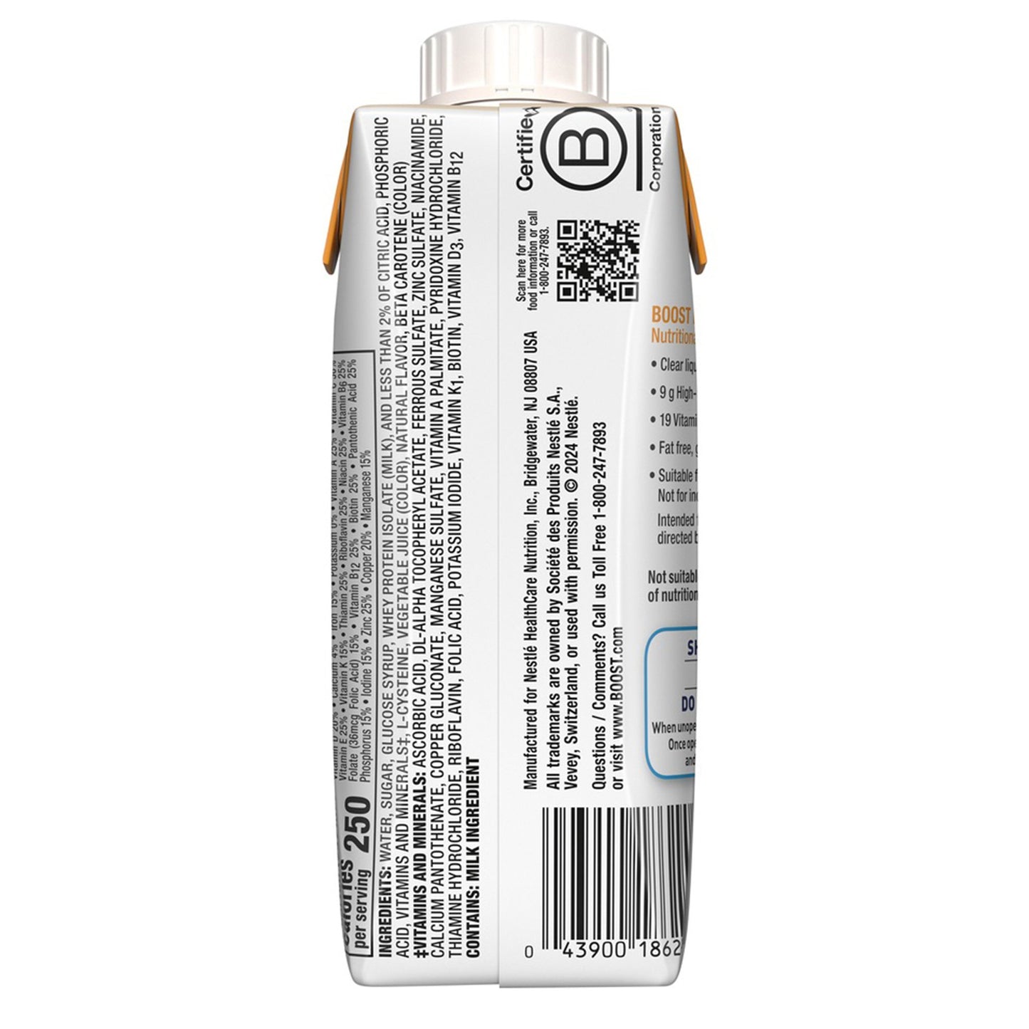 Boost Breeze® Orange Nutritional Drink, 8-ounce carton