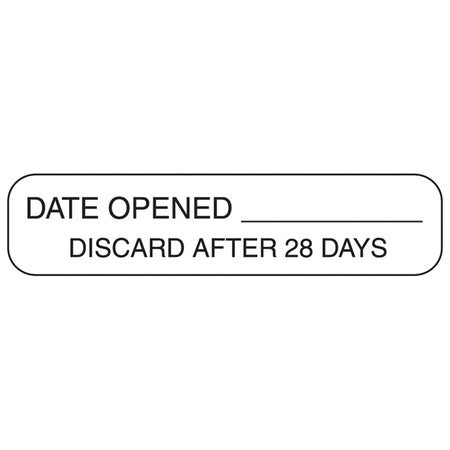 Health Care Logistics 742695 "Date Opened Discard After 28 Days" Labels, 1.6 x 0.4 Inch