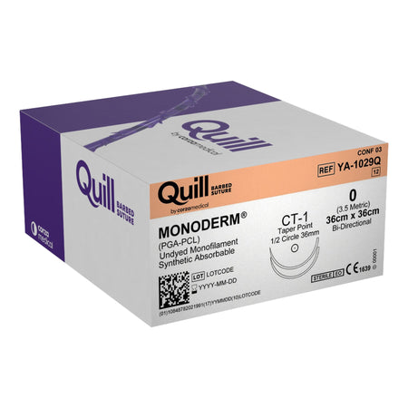 Surgical Specialties YA-1029Q Quill Monoderm Polyglycolic Acid / PCL Absorbable Suture with Needle