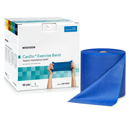 McKesson 169-5624 Exercise Resistance Band, Blue, 5 Inch x 50 Yard, Heavy Resistance
