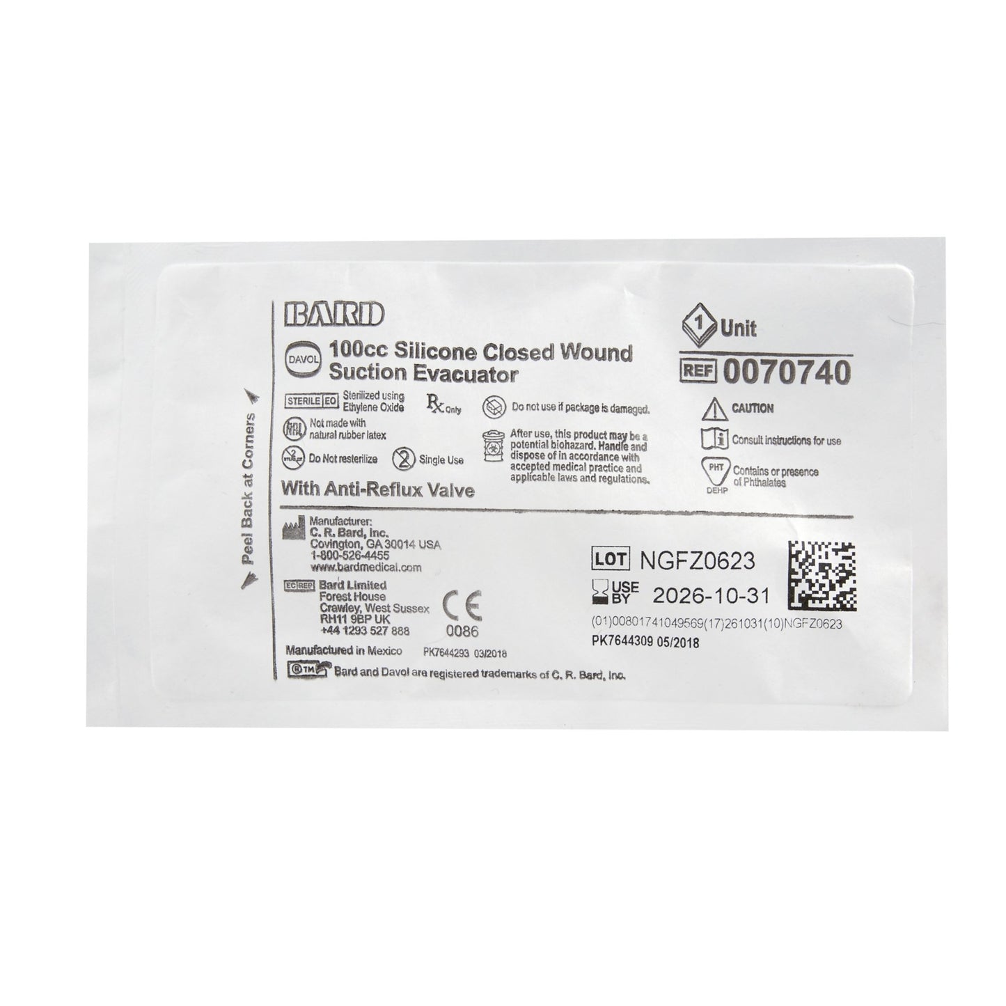 Reliavac® Bulb Evacuator Drainage, 100 mL