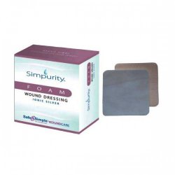 Safe N Simple SNS72520 Silver Foam Dressing, 12 Count, 4 x 5 Inch, Gray