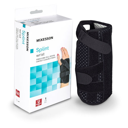 McKesson 1159161 Right Wrist Splint with Single One-Pull Design, One Size Fits Most