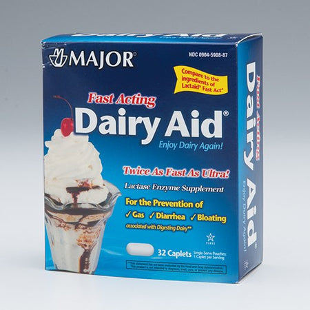 Major Pharmaceuticals 904590887 Dietary Supplement Major Lactase Enzyme 9,000 IU Strength Caplet 32 per Bottle