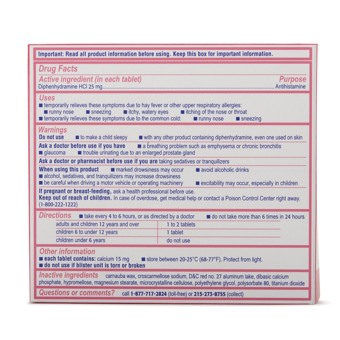 Benadryl® Diphenhydramine Allergy Relief
