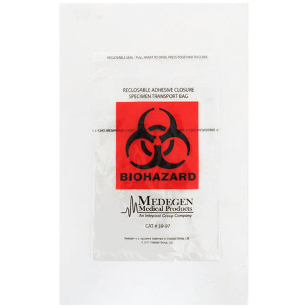 McKesson Mar-97 Medegen Specimen Transport Bag with Document Pouch, Adhesive Closure, 6 x 9 Inch
