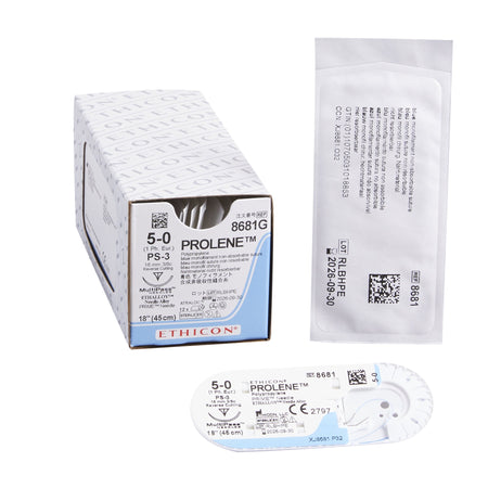 Ethicon 8681G Prolene Polypropylene Nonabsorbable Suture with Needle, Reverse Cutting Monofilament