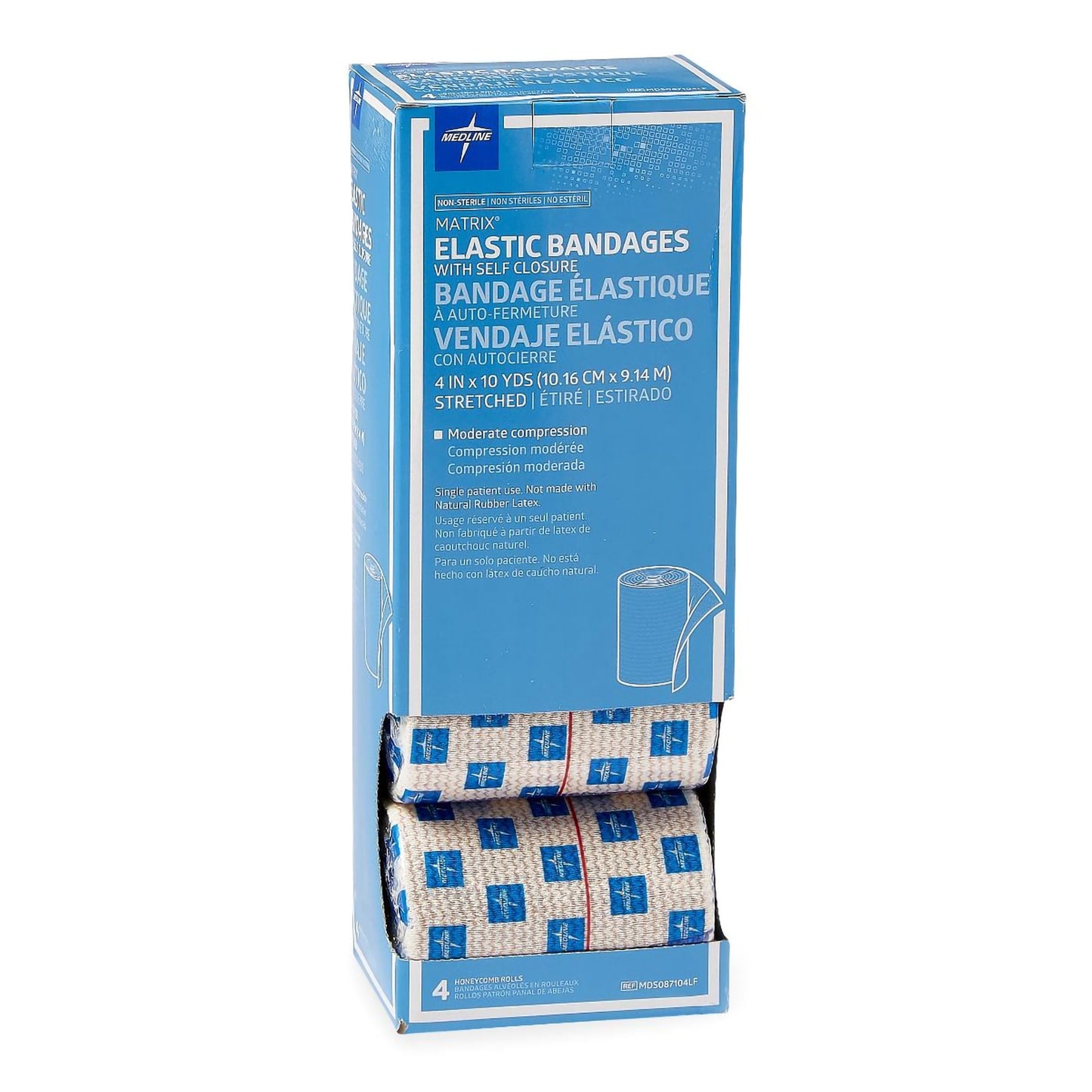 Compression Bandage 4 Inch X 10 Yard Hook and Loop Closure Tan NonSterile Standard Compression