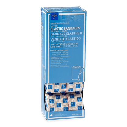 Compression Bandage 4 Inch X 10 Yard Hook and Loop Closure Tan NonSterile Standard Compression