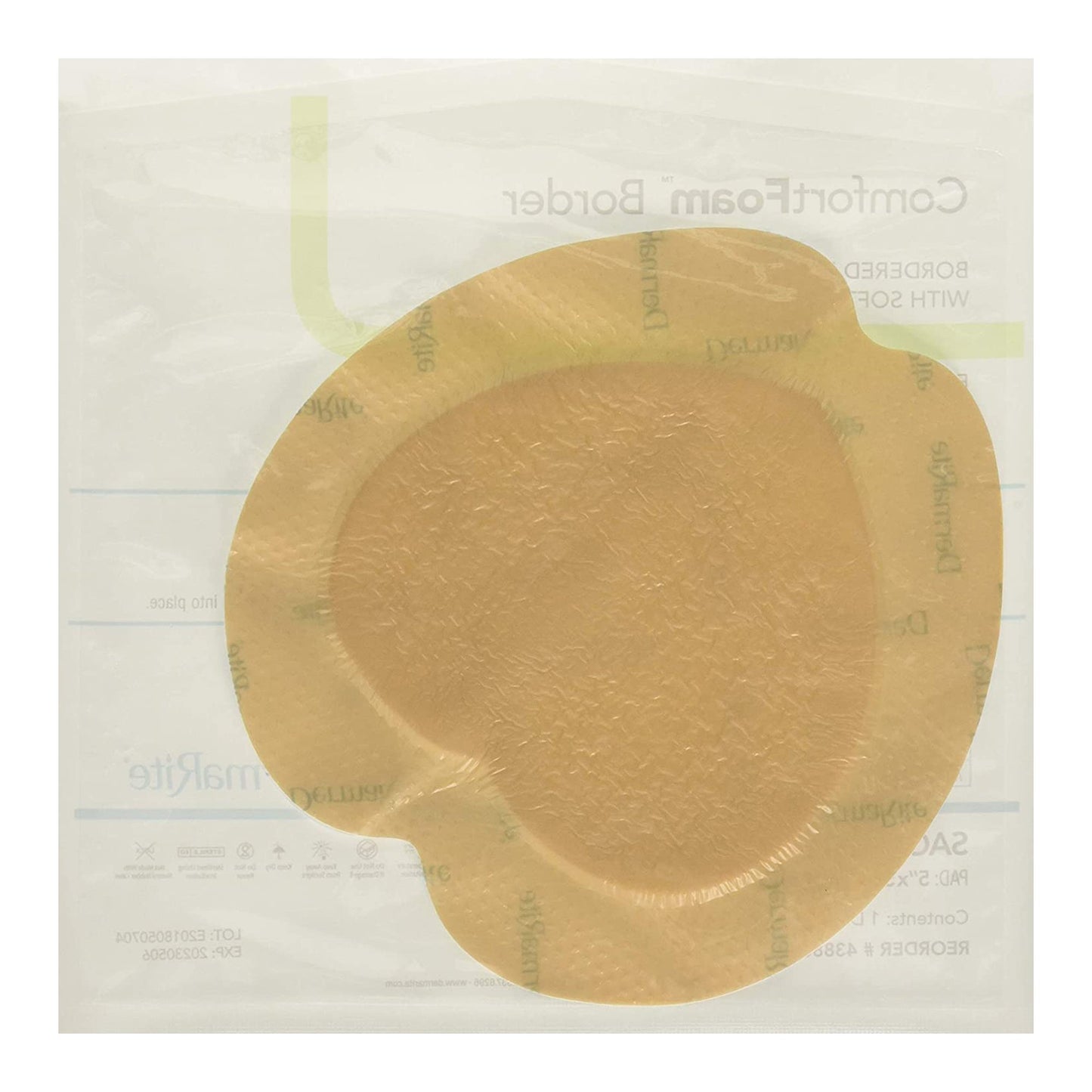 Dermarite 43880 ComfortFoam™ Border Foam Wound Dressing w/ Adhesive, Sacral 18.4 x 18.4 cm