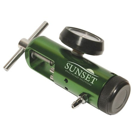 Sunset Healthcare RES042 Oxygen Regulator Click Style 0 - 8 LPM Barb Outlet CGA-870