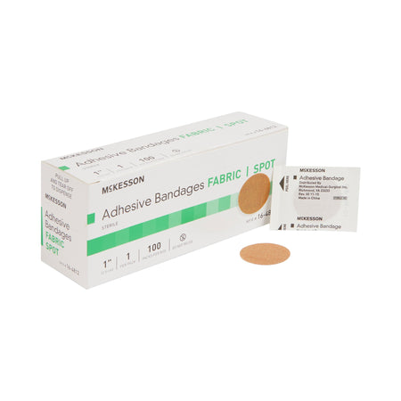 McKesson 16-4812 Round Tan Adhesive Spot Bandage, 1 Inch