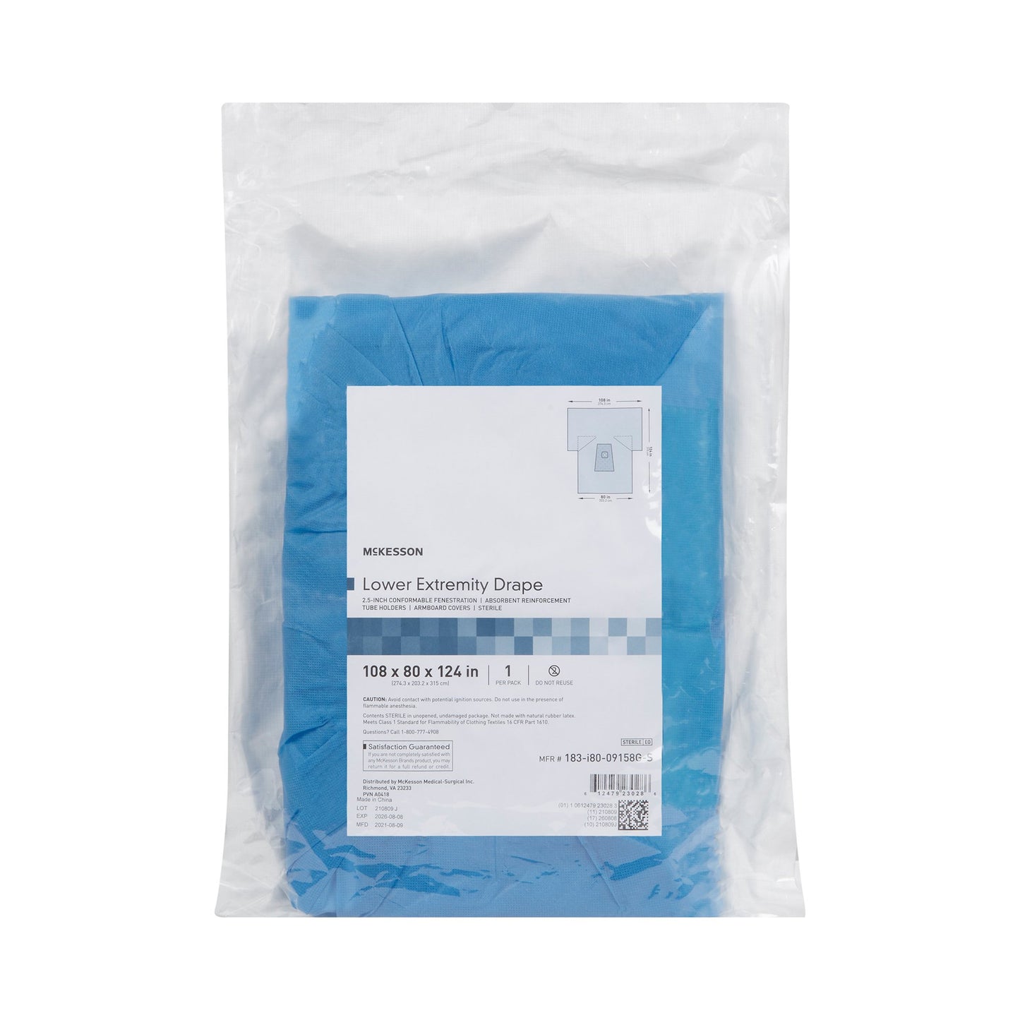McKesson Sterile Lower Extremity Drape, 108 x 80 x 124 Inch