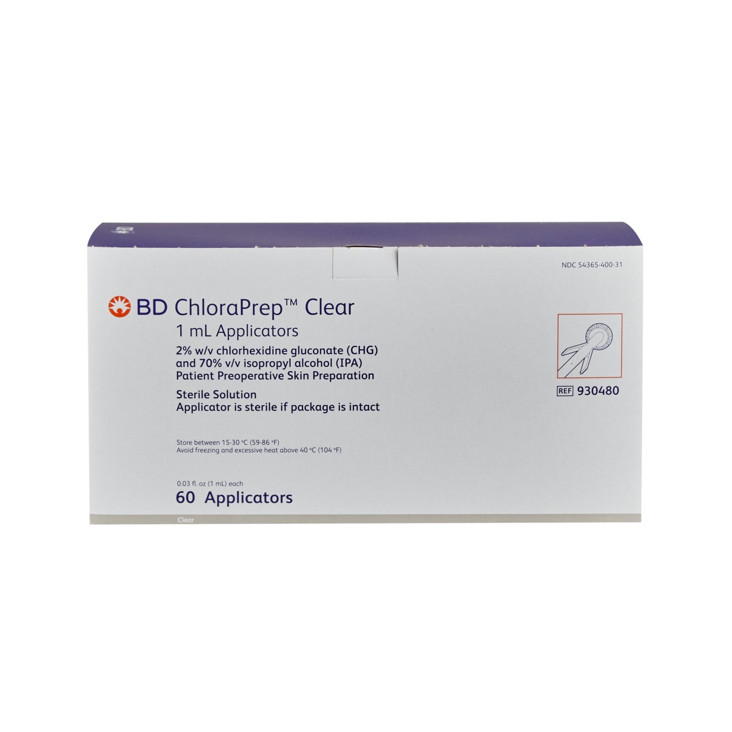 Skin Prep Solution ChloraPrep™ Clear 1 mL Foam Applicator 2% / 70% Strength CHG (Chlorhexidine Gluconate) / Isopropyl Alcohol Sterile