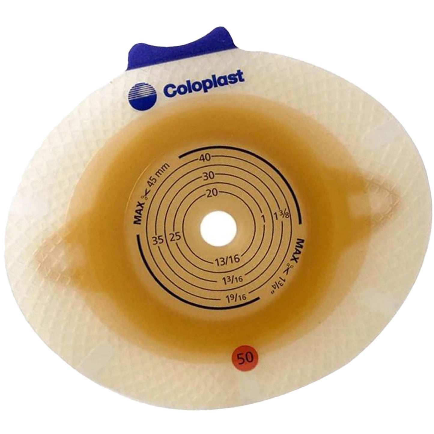 SenSura® Click Flat Barrier Ostomy Barrier, 40 mm Stoma Opening, Blue Match
