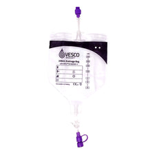 Enteral Drainage Bag with ENFit™ Connector Vesco Medical™ 30 Inch Tubing 250 mL Sterile