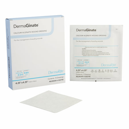DermaRite 00270E DermaGinate Alginate Dressing, 4-1/4 x 4-1/4 Inch
