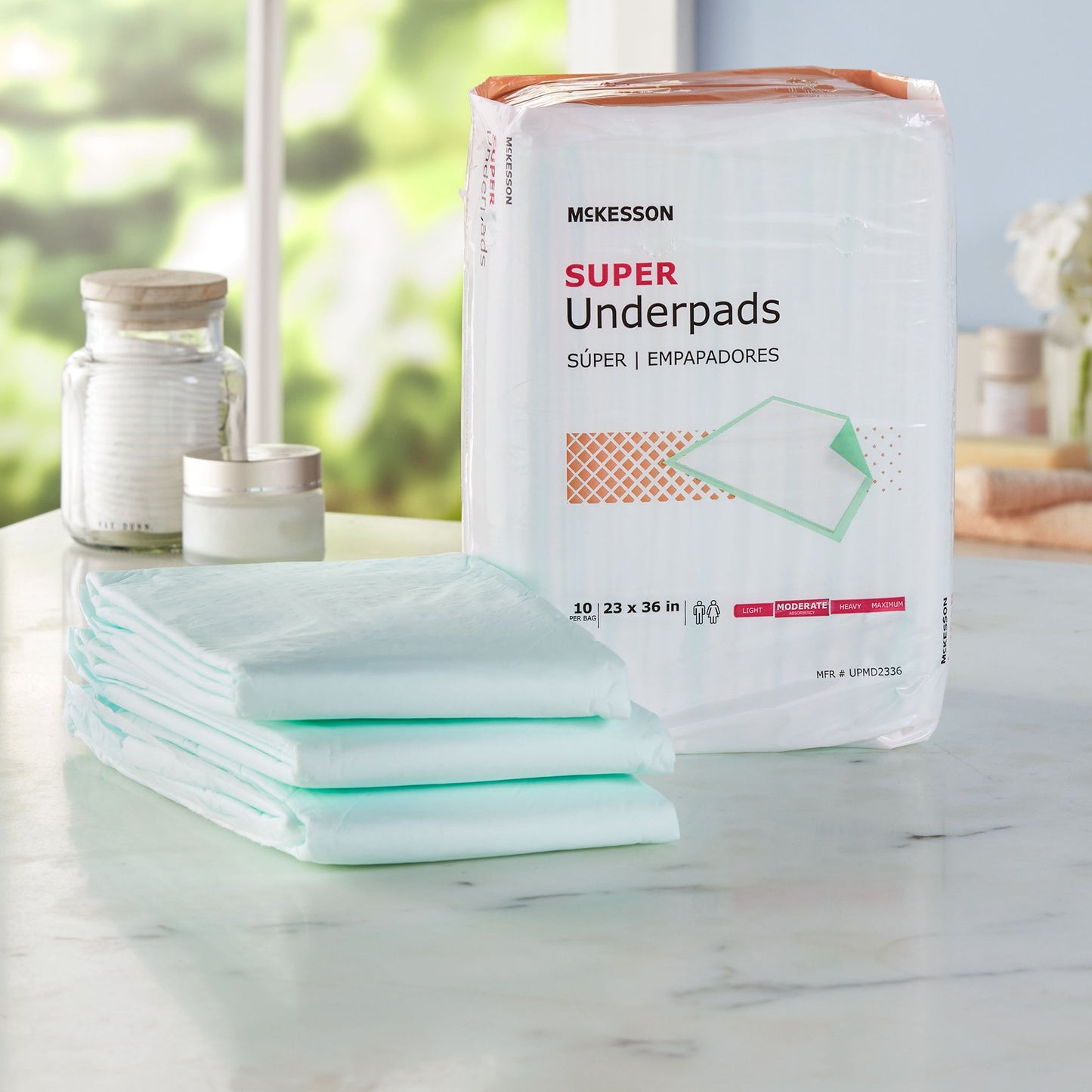 McKesson Super Moderate Absorbency Underpad, 23 x 36 Inch - 150 ct.