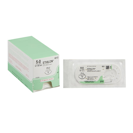 Ethicon 661G Ethilon Nylon, Reverse Cutting Needle, Monofilament