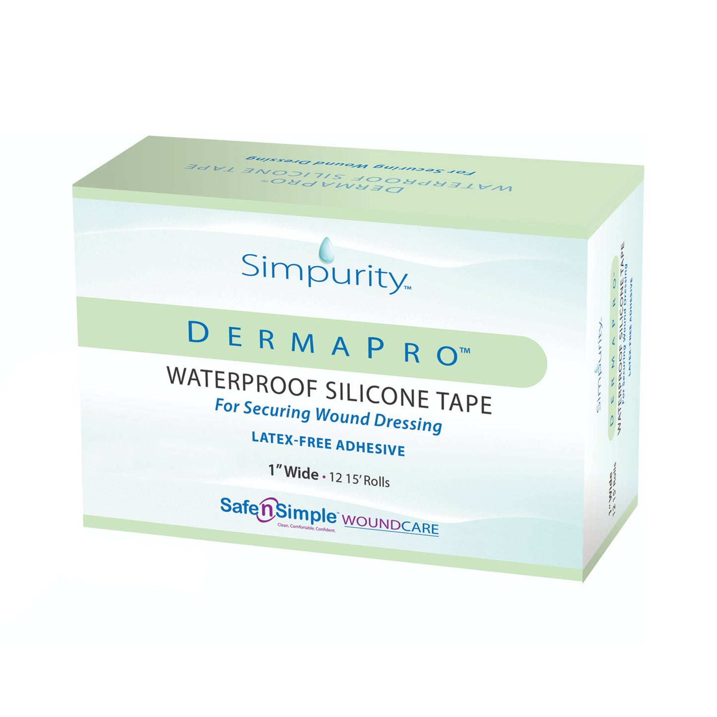 DermaPro™ Silicone Medical Tape, 1 Inch x 5 Yard, Transparent