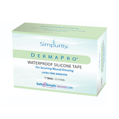 DermaPro™ Silicone Medical Tape, 1 Inch x 5 Yard, Transparent