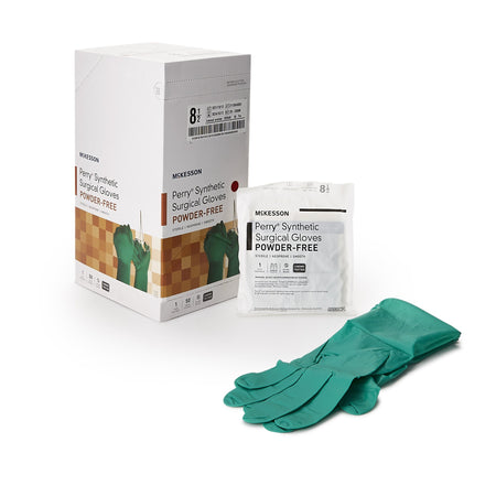 McKesson 20-2585N Perry Performance Plus Polychloroprene Surgical Glove, Size 8.5, Green