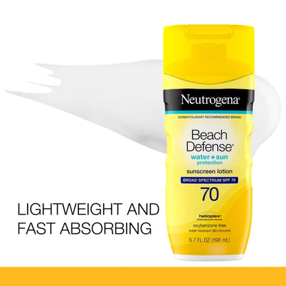Sunscreen Neutrogena® Beach Defense® SPF 70 Lotion 6.7 oz. Bottle