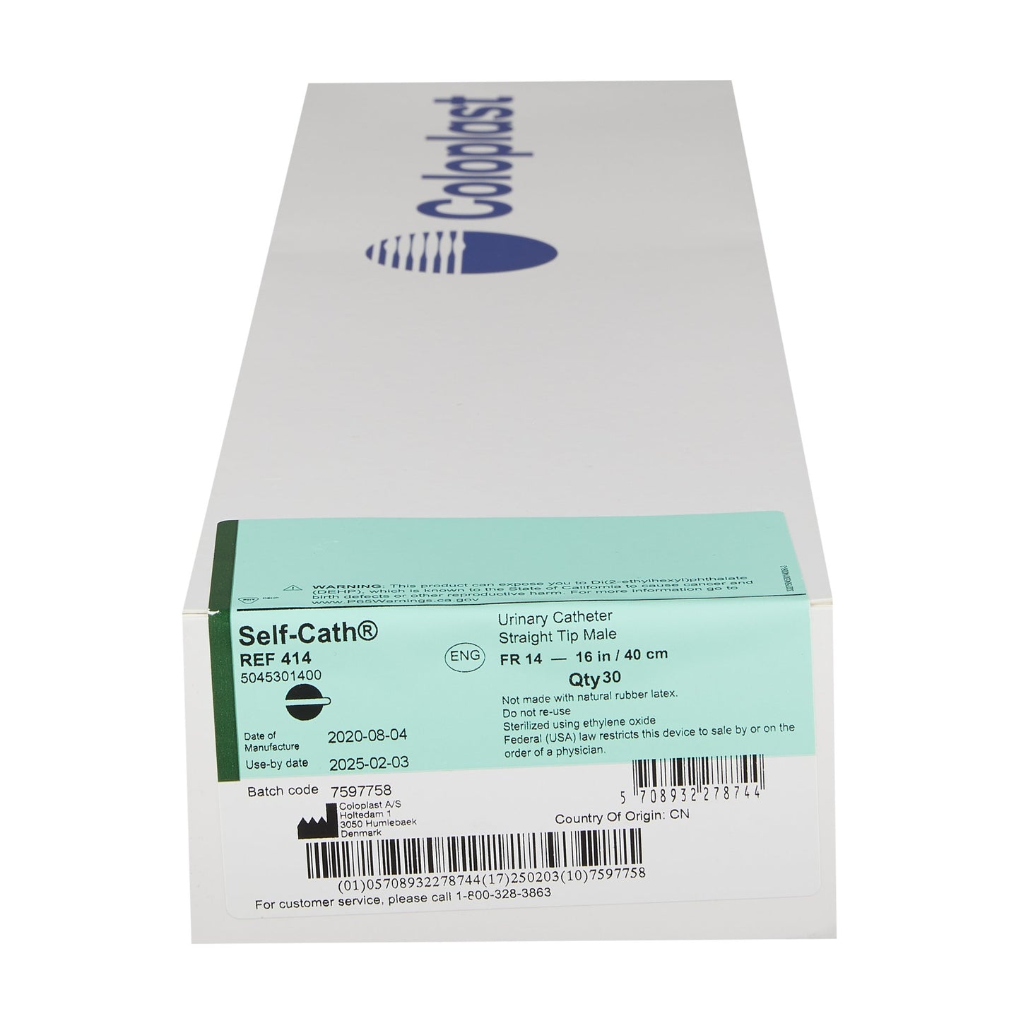 Coloplast 414 Self-Cath® Unisex Intermittent Catheter 14 Fr Straight Tip 16 Inch