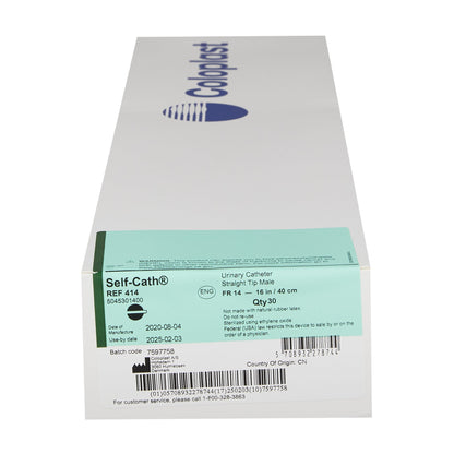 Coloplast 414 Self-Cath® Unisex Intermittent Catheter 14 Fr Straight Tip 16 Inch