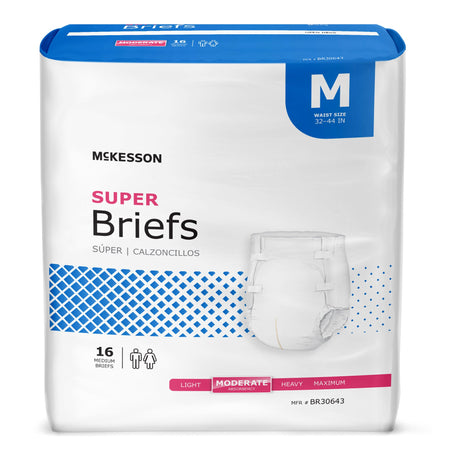 McKesson 1123841 Super Moderate Absorbency Incontinence Briefs, Medium