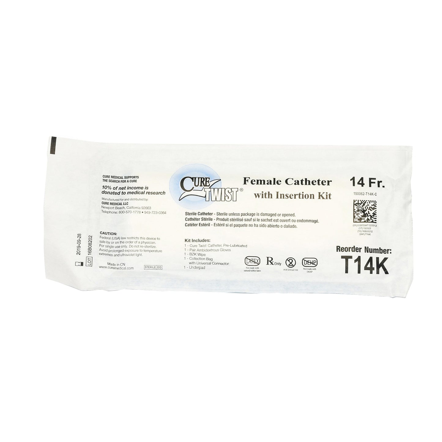 Cure Twist® Intermittent Catheter Kit, 14 Fr.