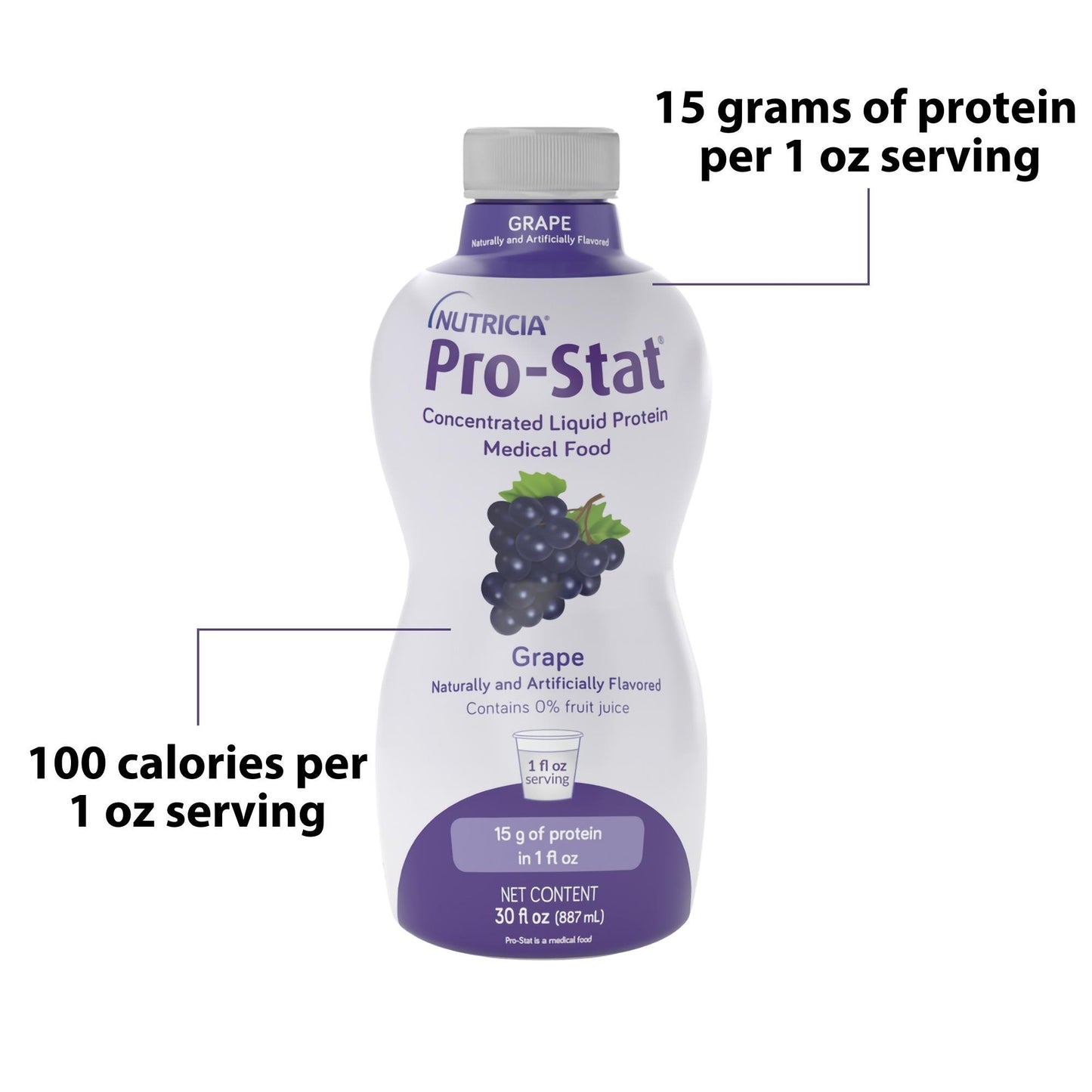 Pro-Stat® Grape Complete Liquid Protein Medical Food, 30-ounce Bottle