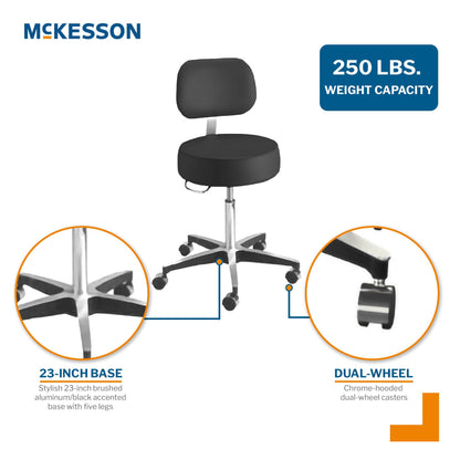 McKesson Pneumatic Exam Stool with Backrest