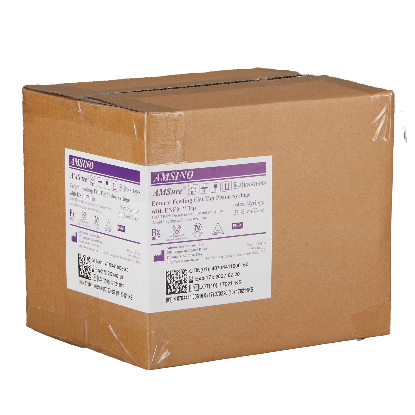 Enteral / Oral Syringe AMSure® 60 mL Enfit Tip Without Safety