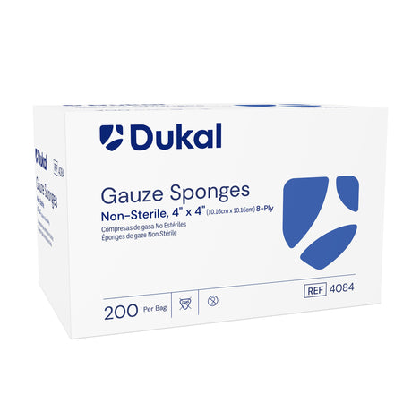 Dukal 4084 Gauze Sponge, 4 x 4 Inch, 8-Ply