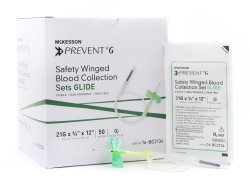 McKesson 16-BC2134 Prevent G Blood Collection Set, 21 Gauge, ¾-inch needle length