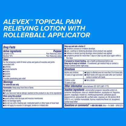 Aleve X Pain Relieving Lotion Max Strength Menthol, 2½-ounce roll-on bottle