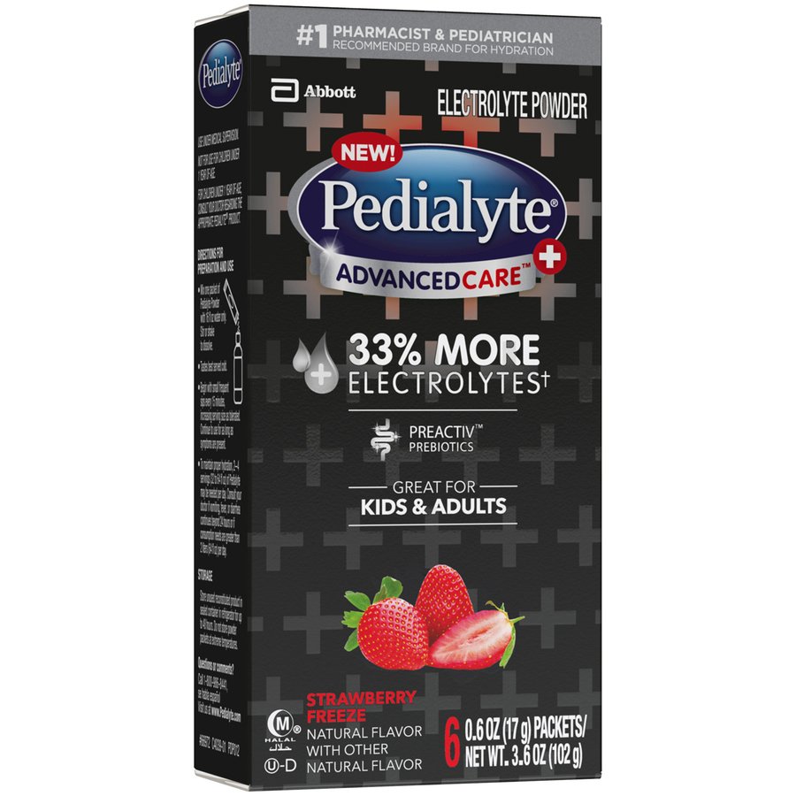 Oral Electrolyte Solution Pedialyte® AdvancedCare™ Plus Strawberry Freeze Flavor 0.6 oz.