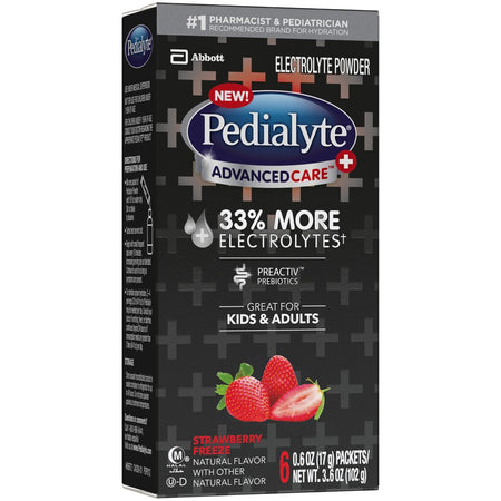 Oral Electrolyte Solution Pedialyte® AdvancedCare™ Plus Strawberry Freeze Flavor 0.6 oz.