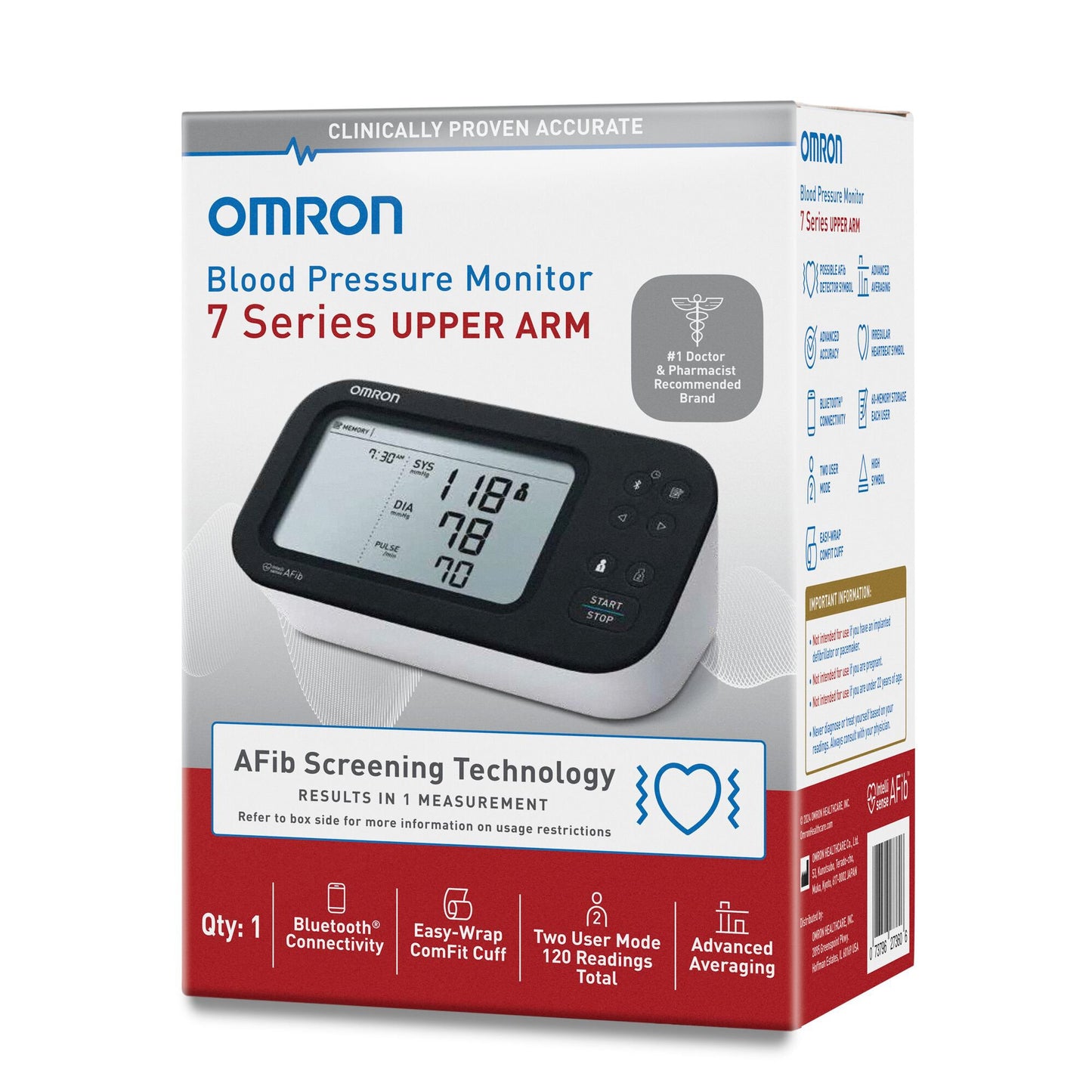 Digital Blood Pressure Monitor Omron 7 Series® Adult Cuff Nylon Cuff 9 to 17 Inch Desk Model