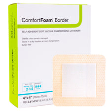 Dermarite 00317E ComfortFoam™ Border Silicone Foam Dressing, 4 x 4 Inch
