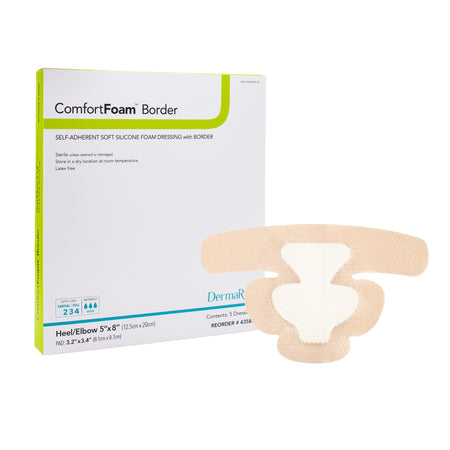 DermaRite 43580 ComfortFoam Bordered Foam Wound Dressing w/ Soft Silicone Adhesive