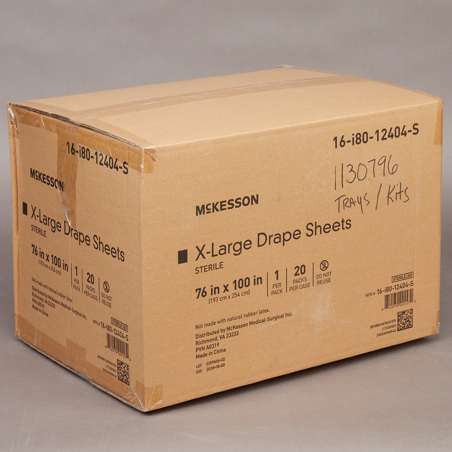 McKesson Sterile X-Large Drape, 76 x 100 Inch
