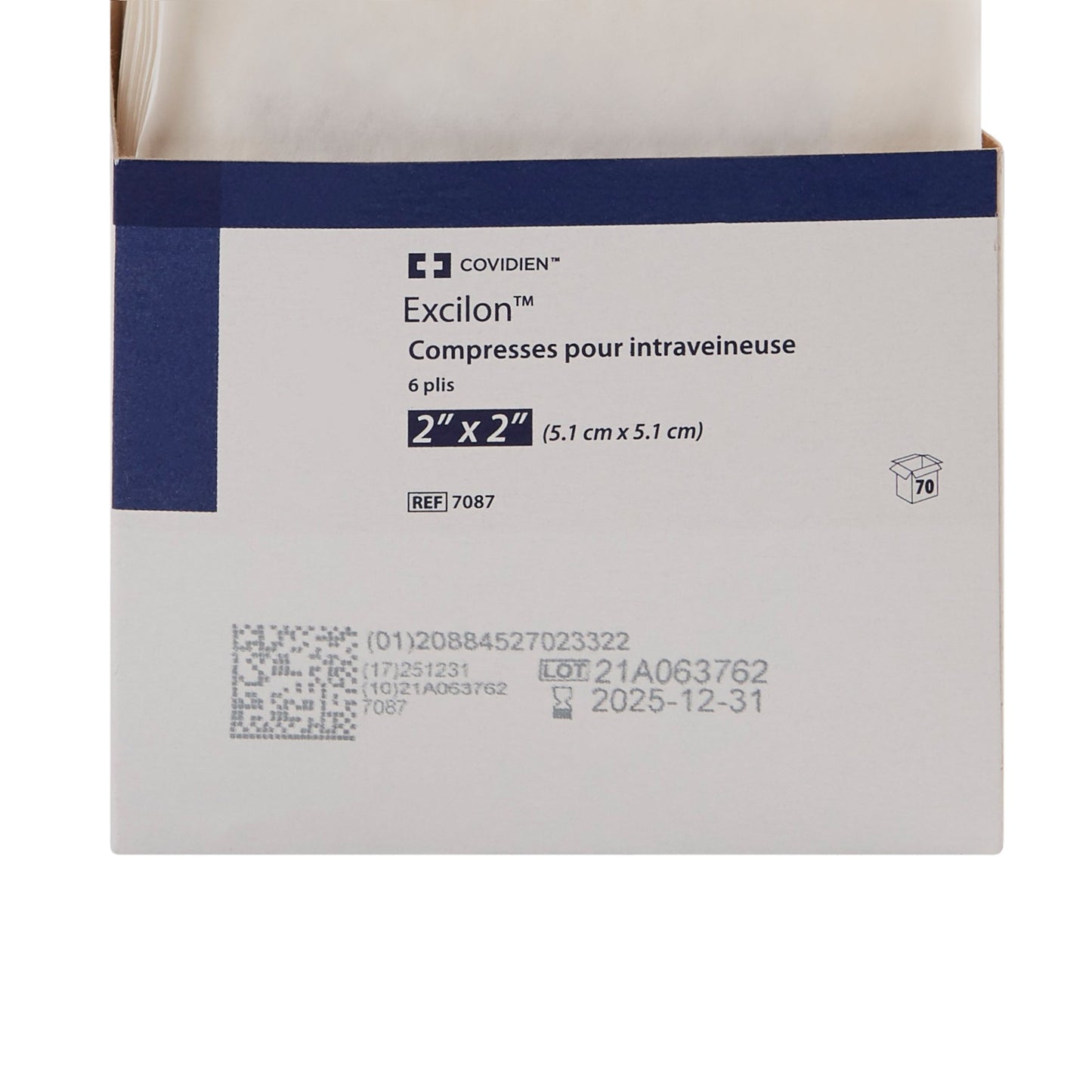 Excilon™ I.V. / Drain Split Dressing, 2 x 2 inch, Six-Ply