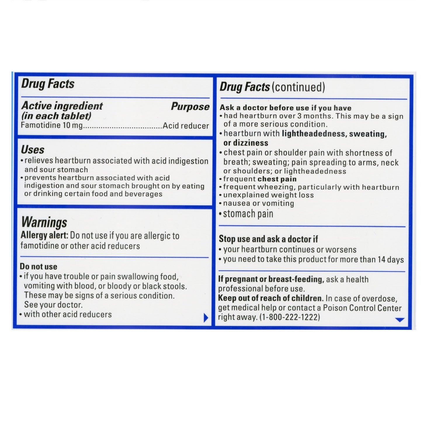 Pepcid® AC Famotidine 10 mg Acid Reducer Tablets Original Strength