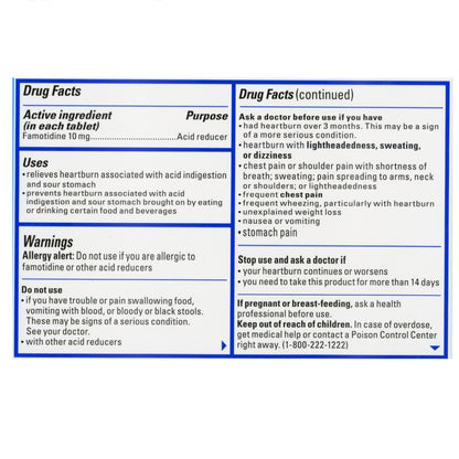 Pepcid® AC Famotidine 10 mg Acid Reducer Tablets Original Strength