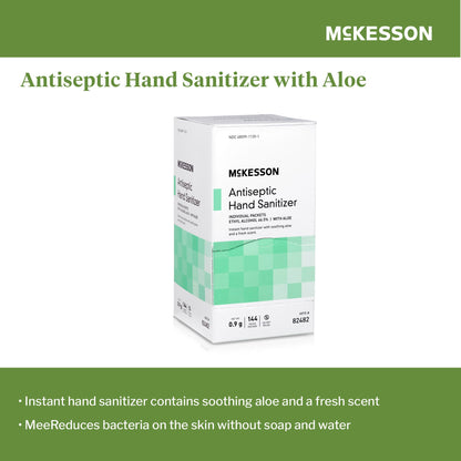 McKesson Hand Sanitizer with Aloe, Fresh Scent, Individual Packet