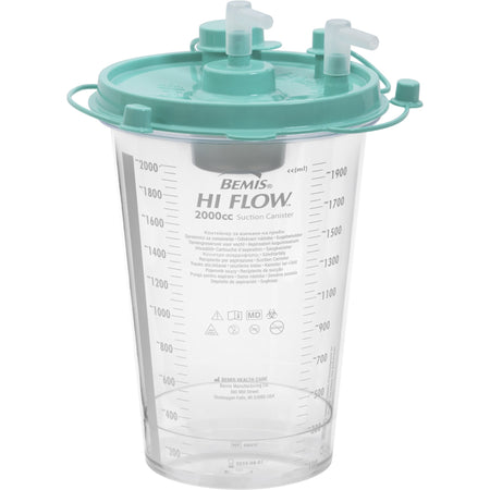 Bemis Healthcare 494410 Hi-Flow Rigid Suction Canister for use with Bemis Quick-Drain Systems, 2000 mL